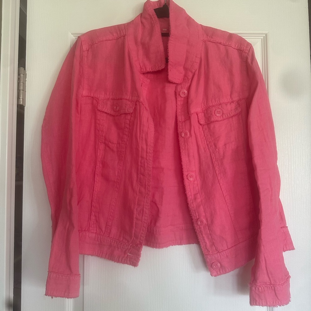 Women's Pink Linen Jacket